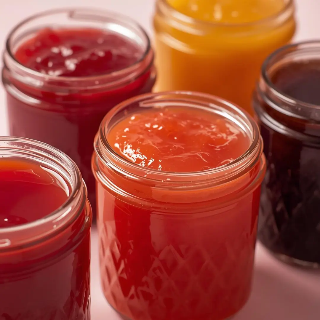Handcrafted artisan jams in glass jars