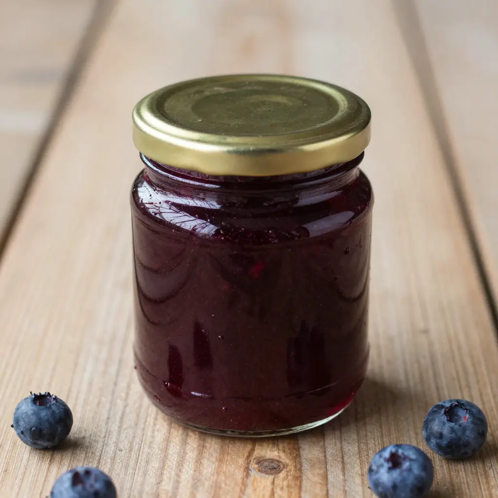 Wild berry preserve in jar